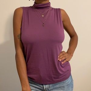 Purple turtleneck tank
